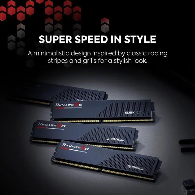 Alt view image 3 of 5 - G.Skill RipJaws S5 Series (Intel XMP) 32GB (2 x 16GB) 288-Pin SDRAM DDR5 5600 CL30-36-36-89 1.25V Dual Channel Desktop Memory F5-5600J3036D16GA2-RS5K (Matte Black)