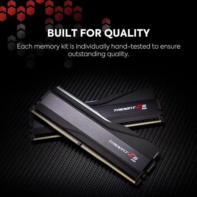 Alt view image 5 of 5 - G.SKILL Trident Z5 RGB Series (Intel XMP 3.0) DDR5 RAM 32GB (2x16GB) 5600MT/s CL28-34-34-89 1.35V Desktop Computer Memory UDIMM - Matte Black (F5-5600J2834F16GX2-TZ5RK)