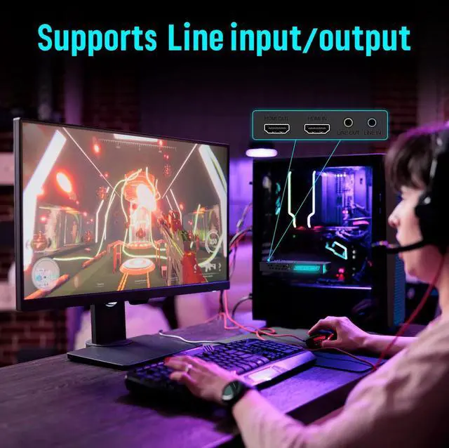 Alt view image 3 of 5 - Game Capture Card, HDMI PCI-E 4K 30fps Record & Live Stream from Gaming Systems, Camcorders, DSLRs,Support Zero Delay HDMI Loop-Out