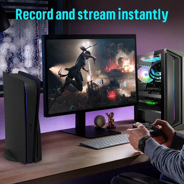 Alt view image 5 of 5 - Game Capture Card, HDMI PCI-E 4K 30fps Record & Live Stream from Gaming Systems, Camcorders, DSLRs,Support Zero Delay HDMI Loop-Out