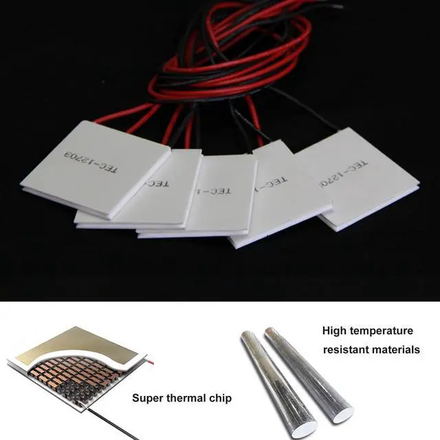 Alt view image 4 of 5 - Diitao 8PCS TEC1-12710 Semiconductor Refrigeration Tablets Heatsink Thermoelectric Cooler Cooling Plate Cooler Module 12V 6A Peltier Plate Elemente Module 40x40MM