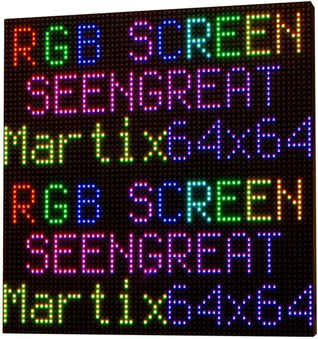 Main image of xicoolee RGB Matrix LED Display Panel 64x64, 3mm Pitch, 4096 RGB LEDs, High Brightness & Resolution, Compatible with Raspberry Pi, ESP32, Arduino