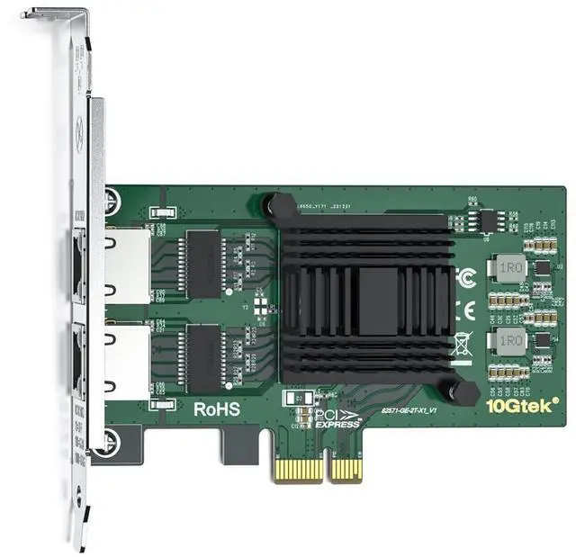 Alt view image 4 of 5 - ipolex Dual-Port PCIe NIC - 1.25G Gigabit Ethernet Server Adapter Network Card, with Intel 82571 Controller, Dual RJ45 Ports, Support Windows/Centos/RHEL/Ubuntu/Debian/Freebsd/VMware