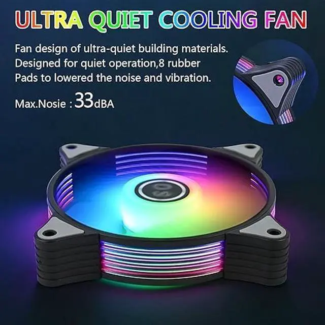 Alt view image 5 of 5 - DS 120MM Case Cooling Fan for Computer, Side LED Running Lights Effect, ARGB With Controller Kit (6Pack RGB Kit, G Series)