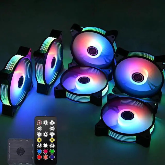 Alt view image 3 of 5 - DS 120MM Case Cooling Fan for Computer, Side LED Running Lights Effect, ARGB With Controller Kit (6Pack RGB Kit, G Series)