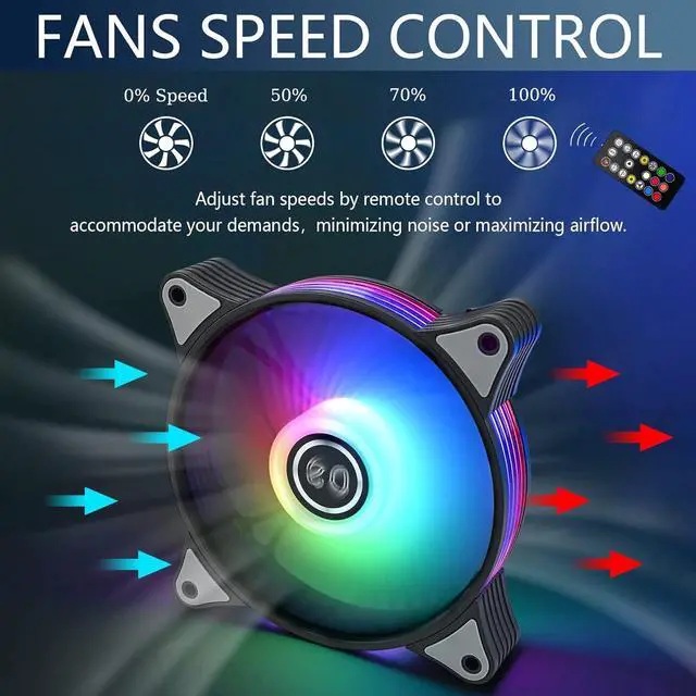 Alt view image 4 of 5 - DS 120MM Case Cooling Fan for Computer, Side LED Running Lights Effect, ARGB With Controller Kit (6Pack RGB Kit, G Series)