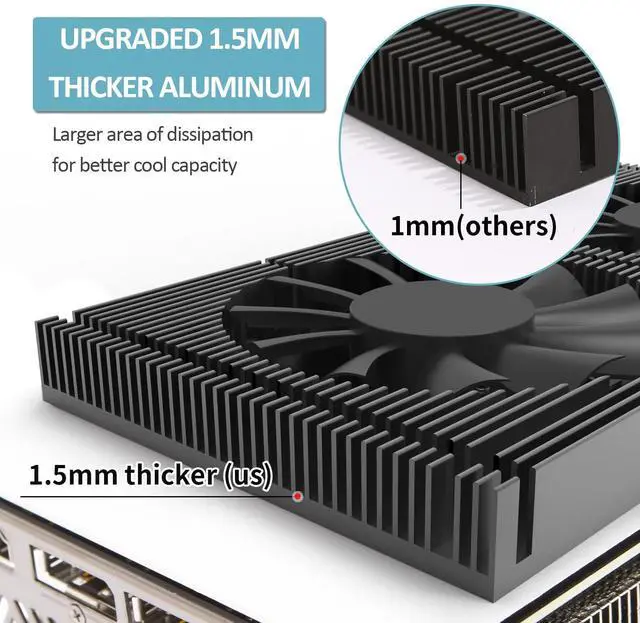 Alt view image 4 of 5 - GPU Backplate Memory Radiator Aluminum Heatsink Cooler with Dual 70mm 4Pin PWM Cooling Fan and 1.2mm 7W Thermal Pad for Graphics Card RTX 3090
