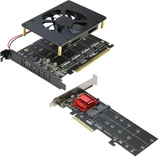 Main image of RIITOP Dual NVMe PCIe Adapter + Quad NVMe PCIe Adapter(PCI-e Bifurcation Required)
