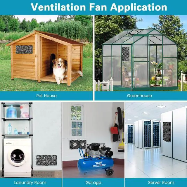 Alt view image 5 of 5 - GDSTIME Dual 120mm x 38mm Computer Fan with AC Plug, AC 110V-240V Variable Speed Fan 240mm for DIY Cooling Mining Rig Server Case Grow Rack AV Cabinets Room to Room Basement Garage Ventilation Exhaust