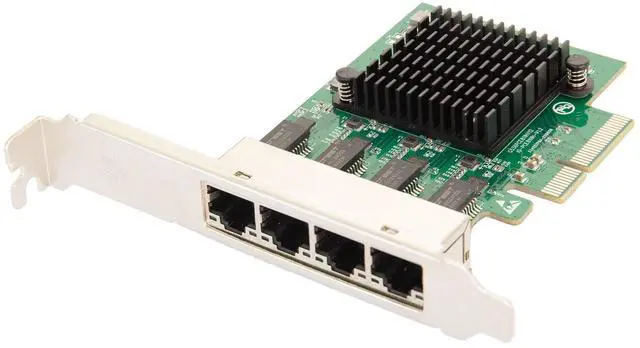 Main image of IO CREST 4 Port Quad Gigabit Ethernet PCI Express 2.1 PCI-E x4 Network Interface Card (NIC) 10/100/1000 Mbps Realtek Chipset SI-PEX24085