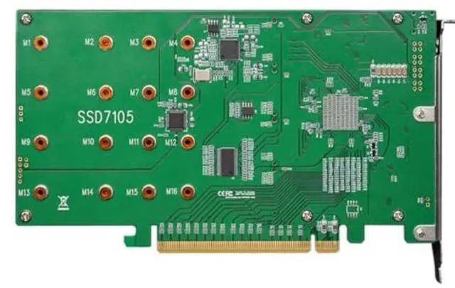 Alt view image 3 of 5 - HighPoint 4-Port M.2 SSD7105 PCIe Gen3 Bootable NVMe RAID Controller for Windows & Linux Systems.