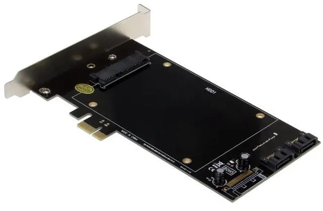 Alt view image 4 of 5 - SEDNA - PCI Express (PCIe) Dual 2.5 Inch SSD / HDD Mounting Adapter (Short Double Side SSD Version) ( with Built in Power Circuit, no Need SATA Power Connector, ), SSD/HDD not Included
