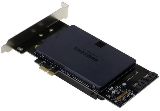 Alt view image 5 of 5 - SEDNA - PCI Express (PCIe) Dual 2.5 Inch SSD / HDD Mounting Adapter (Short Double Side SSD Version) ( with Built in Power Circuit, no Need SATA Power Connector, ), SSD/HDD not Included