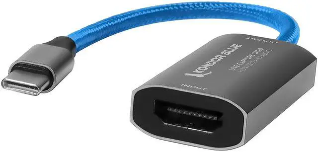 Main image of KONDOR BLUE | USB-C to HDMI Capture Card for Live Streaming  Video & Audio | Compatible with Zoom, Skype, OBS, ECamm, VLC, YouTube, Facebook, & Restream + More | Blue