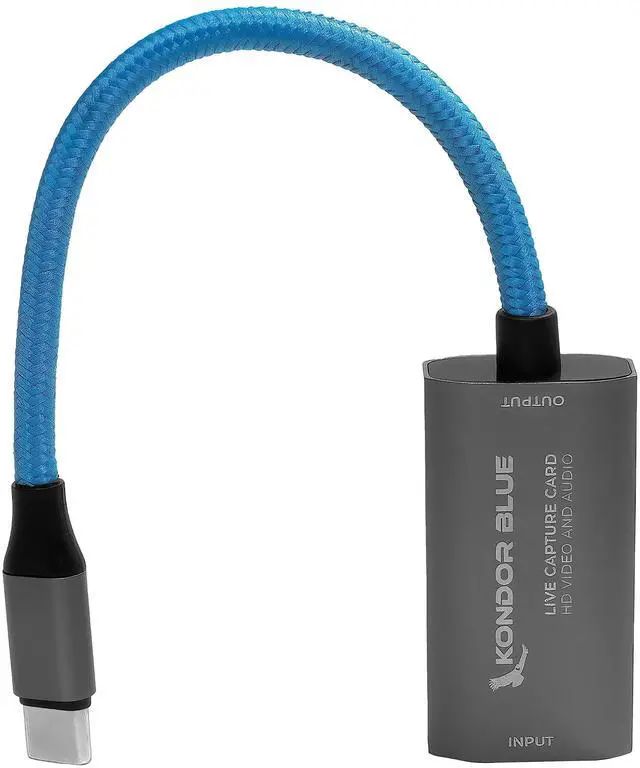 Alt view image 2 of 4 - KONDOR BLUE | USB-C to HDMI Capture Card for Live Streaming  Video & Audio | Compatible with Zoom, Skype, OBS, ECamm, VLC, YouTube, Facebook, & Restream + More | Blue