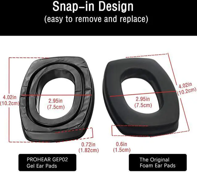 Alt view image 3 of 5 - PROHEAR 066 Electronic Ear Protection for Shooting GEP02 Gel Ear Pads