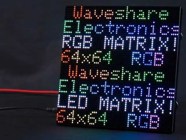 Main image of waveshare RGB Full Color LED Matrix Panel 64x64 Pixels, 2mm Pitch, Adjustable Brightness,Supports Raspberry Pi/Raspberry Pi Pico / ESP32 / Ardu,Display Text, Colorful Image, Animation