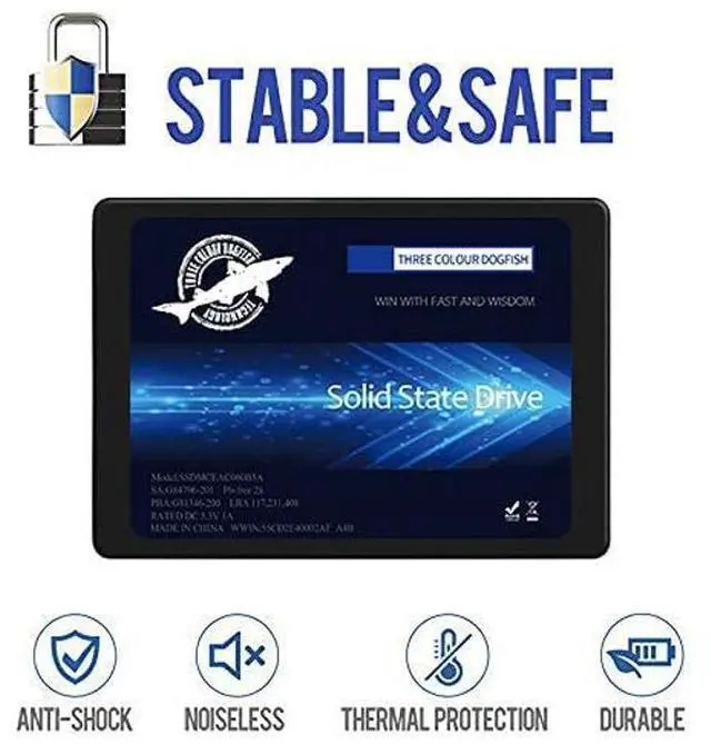 Alt view image 3 of 5 - Dogfish 4TB 2.5" Internal SSD, 3D NAND Solid State Drive, SATA III 6Gb/s 2.5 inch 7mm (0.28), Read up to 550MB/s - (2.5 4TB)