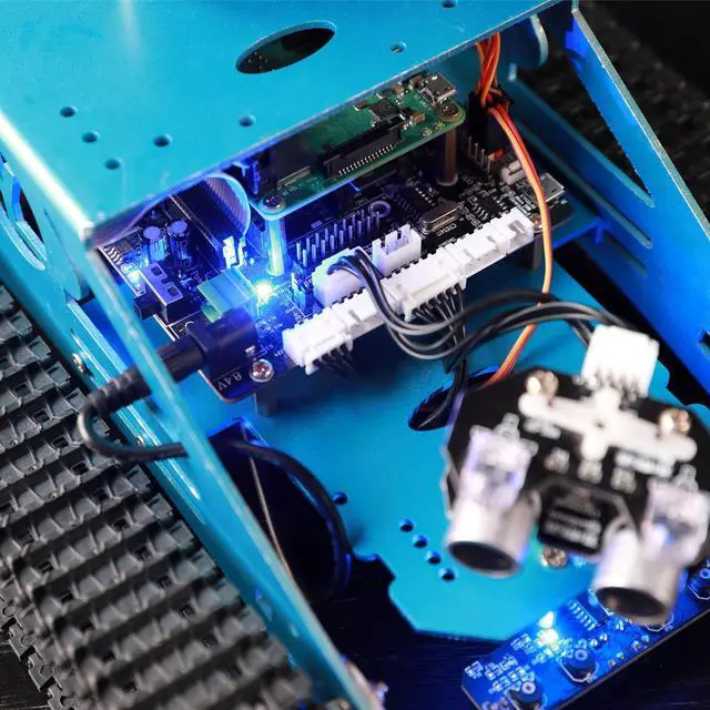 Alt view image 3 of 5 - Yahboom AI Robot Kit Tank Chassis for Raspberry Pi 4B Camera Starter Kit Python Programmable Electronic Science Project DIY for Adult Smart Car Robotics for 16+(with Pi 4B-4GB)
