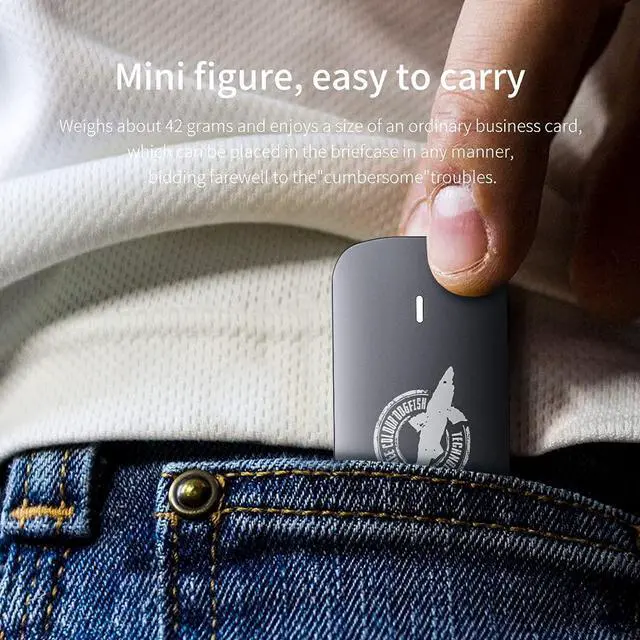 Alt view image 3 of 5 - Dogfish Portable External SSD 512GB 2242/2260/2280 Ngff Grey Metal USB 3.1 Type-C Ultra-Light Mini Breathable Portable Solid State Drive for Mac/Windows/Android/Linuxup to 9Gbps with LED Indicator