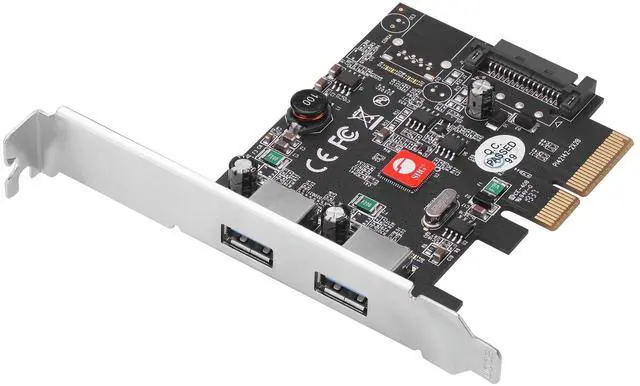Main image of SIIG 2-Port USB 3.1 PCIe Card, PCIe 3.0 x4 to Two USB 3.1 Gen 2 Type-A, 10Gbps & 5V/900mA per Port, UASP, Over-Current Protection, Asmedia ASM3142 Chipset, Dual-Profile Brackets (JU-P20912-S2)