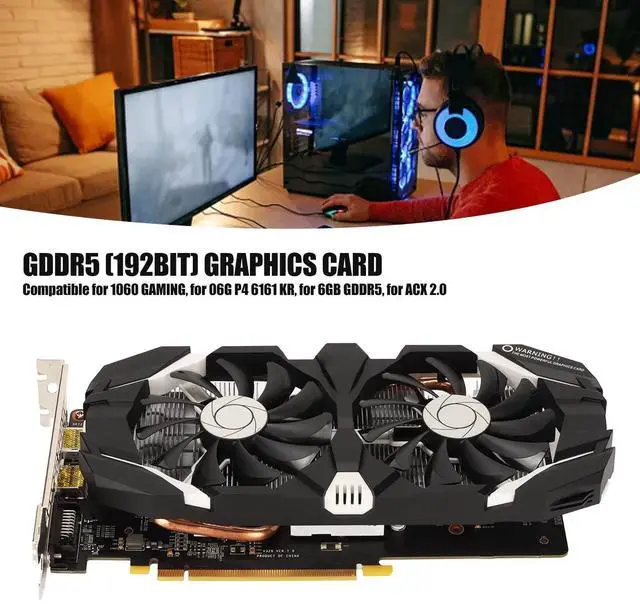 Alt view image 4 of 5 - Zopsc GTX 1060 GDDR5 Dual Fan Desktop Graphics Card - 4K HDR, 8008MHz for GTX 1060 6GB, 5GB, 3GB