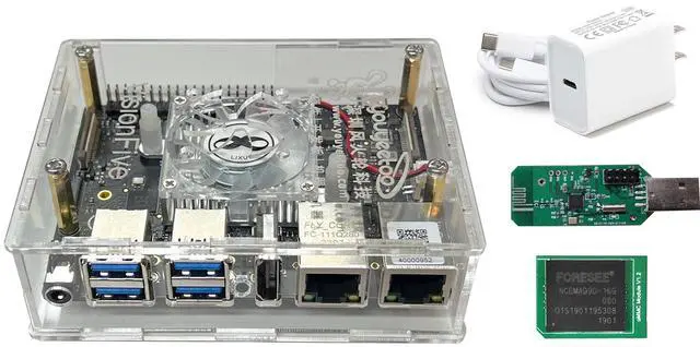 Main image of youyeetoo VisionFive2 RISC-V Single Board Computer, Quad Core, 8GB with WiFi dongle, StarFive JH7110 with 3D GPU, Dual Ethernet Port with 2 x 1Gbit, for IOT/AI (Kit 5, Version v1.3B)