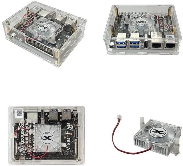 Alt view image 3 of 5 - youyeetoo VisionFive2 RISC-V Single Board Computer, Quad Core, 8GB with WiFi dongle, StarFive JH7110 with 3D GPU, Dual Ethernet Port with 2 x 1Gbit, for IOT/AI (Kit 5, Version v1.3B)