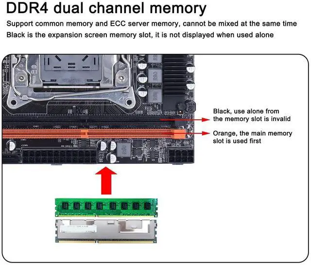 Alt view image 3 of 5 - LGA 2011-3 DDR4 Motherboard - Supports for Intel H81, DDR4 2666/2400/2133MHz, 1x PCIe x16 & X1, USB 3.0, USB2.0, SATA, RJ45, NVME M.2 PC Mainboard for Desktop