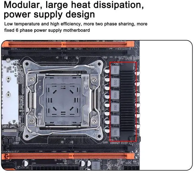 Alt view image 4 of 5 - LGA 2011-3 DDR4 Motherboard - Supports for Intel H81, DDR4 2666/2400/2133MHz, 1x PCIe x16 & X1, USB 3.0, USB2.0, SATA, RJ45, NVME M.2 PC Mainboard for Desktop