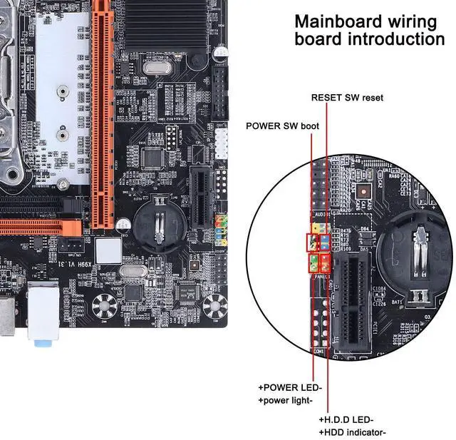 Alt view image 5 of 5 - LGA 2011-3 DDR4 Motherboard - Supports for Intel H81, DDR4 2666/2400/2133MHz, 1x PCIe x16 & X1, USB 3.0, USB2.0, SATA, RJ45, NVME M.2 PC Mainboard for Desktop