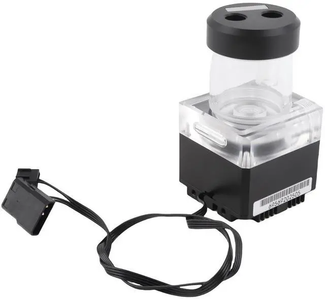 Alt view image 4 of 4 - Pump/Reservoir Combo,800L/H PC Water Cooling Integrated Mute,G 1/4" Thread Port PC CPU Water Cooling System Heat Exchanger Tool(12cm-Black)