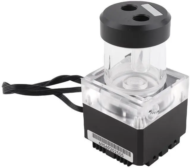 Alt view image 2 of 4 - Pump/Reservoir Combo,800L/H PC Water Cooling Integrated Mute,G 1/4" Thread Port PC CPU Water Cooling System Heat Exchanger Tool(12cm-Black)