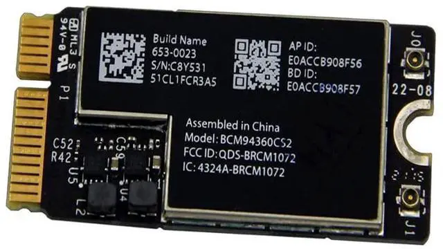 Main image of Willhom BCM94360CS2 WiFi Bluetooth Airport Wireless Card Replacement for MacBook Air 11" A1465 (2013, 2014, 2015) 13" A1466 (2013, 2014, 2015, 2017) (661-7465, 661-7481, 653-0023)
