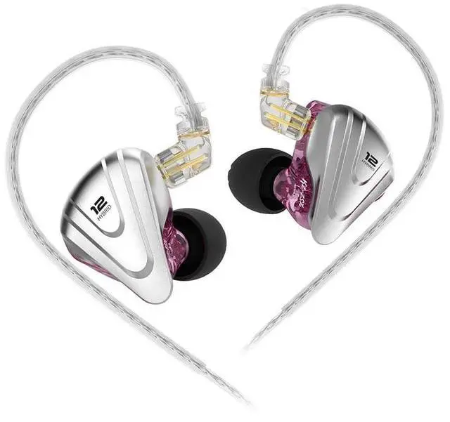 Alt view image 2 of 5 - Kinboofi KZ ZSX in Ear Monitor Earbuds, Hybrid 5BA 1DD KZ Earphone, High Fidelity IEM with Zinc Alloy Faceplate and Detachable 2 Pin Cable (Purple No Mic)