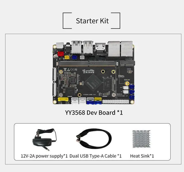 Alt view image 2 of 5 - YY3568 Open-Source Developer Kit Rockchip RK3568 Soc Support Android11.0, Debian10.0 and OpenHarmony OS, 64-bit AI Mainboard for Face Recognition Prototyping (Starter Kit 2GB RAM)