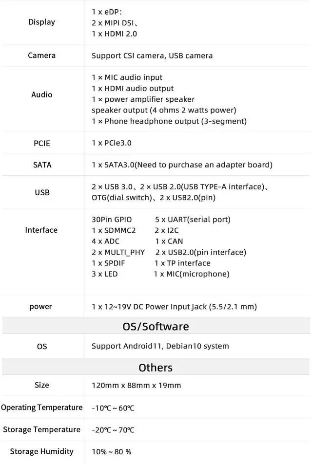 Alt view image 4 of 5 - YY3568 Open-Source Developer Kit Rockchip RK3568 Soc Support Android11.0, Debian10.0 and OpenHarmony OS, 64-bit AI Mainboard for Face Recognition Prototyping (Starter Kit 2GB RAM)