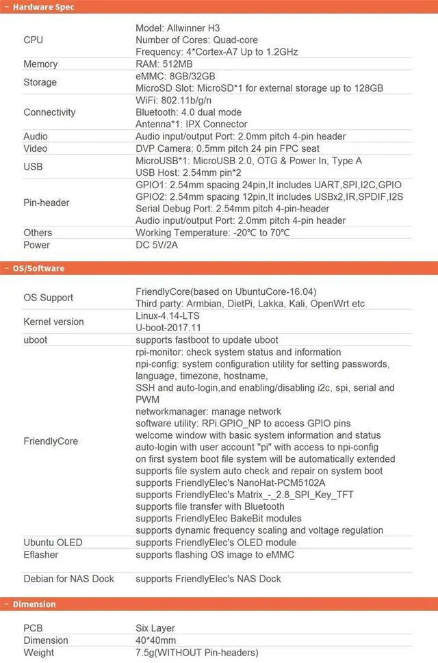 Alt view image 2 of 5 - NanoPi NEO Air Open Source Quad-core Cortex-A7 1.2GHz Allwinner H3 Single Board Computer DDR3 WiFi & Bluetooth 4.0 Run Ubuntu Core and U-Boot(512MB RAM+8GB eMMC)