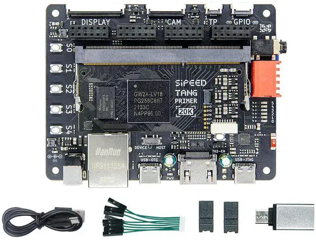 Main image of Sipeed Tang Primer 20K Gowin GW2A FPGA GoAI Development Board Kit Minimum System with DSP LvDs Interface and BSRAM Resources onboard 1GB DDR3 and PMIC Running RISC-V Code