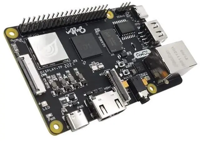Alt view image 2 of 5 - Sipeed Nezha Allwinner D1 64bit RISC-V Linux Single Board Computer with 1GB DDR3 RAM 256MB Nand Flash onboard Wifi4 Bluetooth Gigabit Ethernet for AIoT Edge Computing Support Linux Debian OS
