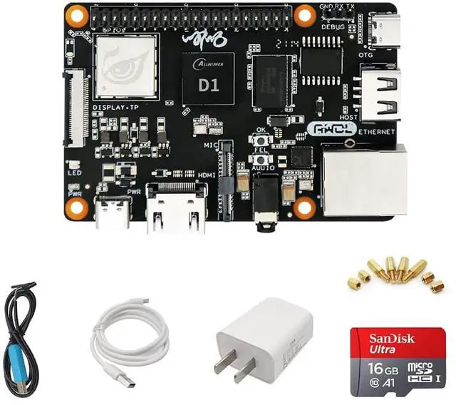 Main image of Sipeed Nezha Allwinner D1 64bit RISC-V Linux Single Board Computer with 1GB DDR3 RAM 256MB Nand Flash onboard Wifi4 Bluetooth Gigabit Ethernet for AIoT Edge Computing Support Linux Debian OS