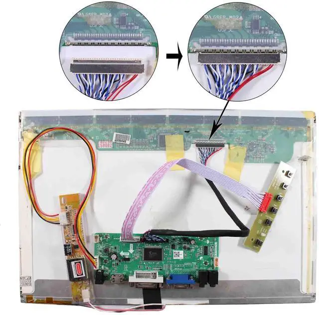 Alt view image 5 of 5 - VSDISPLAY VGA DVI Audio LCD Controller Board Kit for ltm184hl01 c01 1920x1080 15.6 17.3 inch Panel Screen B156HW01 V0 V4 V7 B156HW02 LP156WF1 N156HGE LP173WF1 N173HGE HSD173UHW1 B173HW01