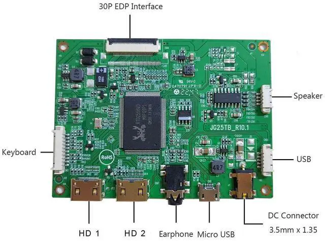 Alt view image 2 of 5 - VSDISPLAY Mini LCD Controller Board Work for 11.6 13.3 14 15.6 17.3 in 1920x1080 LP156WF4 SP L1 N116HSE N133HSE B140HAN01 B156HAN01 B156HTN03 N156HGE NV156FHM Edp 30 Pin Wled LCD Sreen