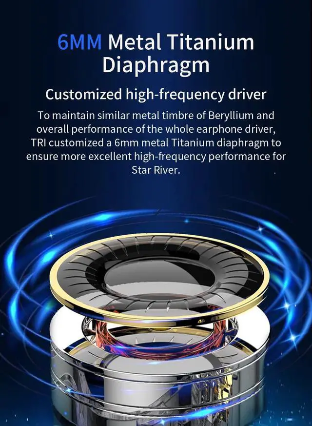 Alt view image 4 of 5 - keephifi TRI Starriver in Ear Monitor Headphones,Wired Earbuds Beryllium Dynamic Driver+ Metal Titanium Diaphragm Balanced Professional Earbuds,Four Tuning Modes,Comfortable Wearing(Green,4.4mm)