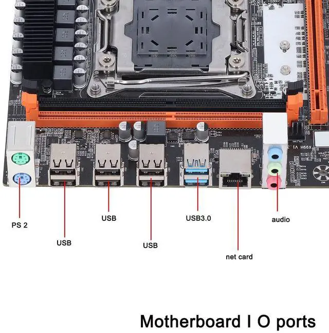 Alt view image 4 of 5 - Desktop Computer Motherboard, LGA 2011 3 Slots, 4 DDR4, Support E5 V3, E5 V4, i7 58xx, i7 68xx Series CPU Desktop PC Mainboard