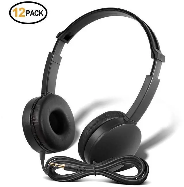 Alt view image 2 of 5 - Kaysent School Headphones for Classroom Students - (KHPC-12B) 12 Packs Black Color Kids' Headphones for School, Library, Computers, Children and Adult(No Microphone)