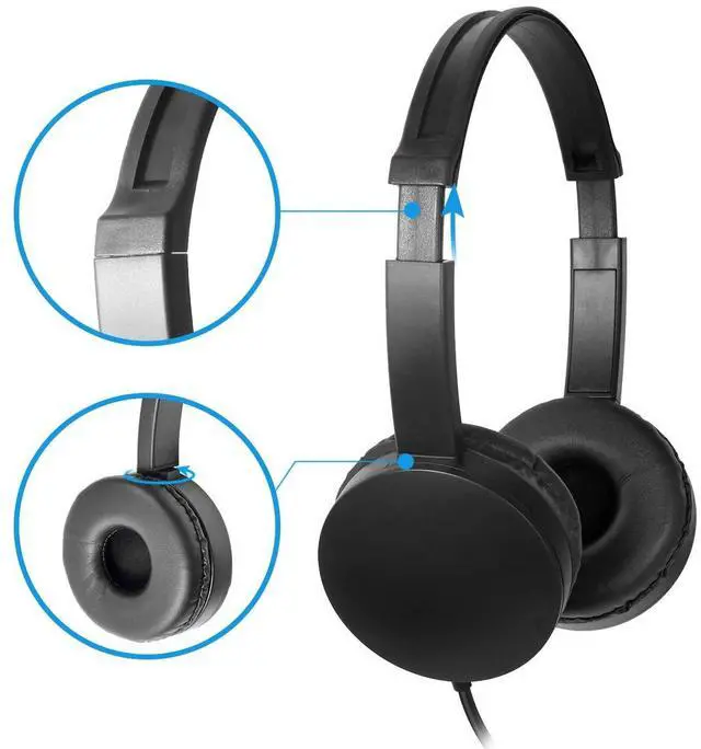 Alt view image 3 of 5 - Kaysent School Headphones for Classroom Students - (KHPC-12B) 12 Packs Black Color Kids' Headphones for School, Library, Computers, Children and Adult(No Microphone)