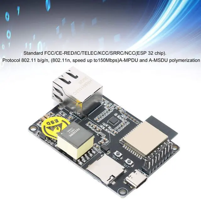 Alt view image 4 of 5 - Ethernet Adapter Hardware, Ethernet Adapter, T Internet POE ESP32 Ethernet Adapter Expansion Board, LAN8720A Chip Ethernet Adapter Expansion Card, for Printed Circuit Board