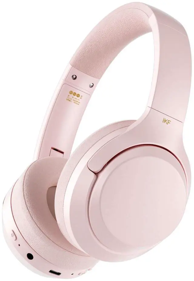Main image of iKF T1/T1 Pro/T1 Max Wireless Bluetooth Over-Ear Headphones, 100H Battery, HiFi Sound, ANC, Multi-Device Connection, App Control, Wired Mode, for Travel, Work, Gaming, Music T1 Pro Pink