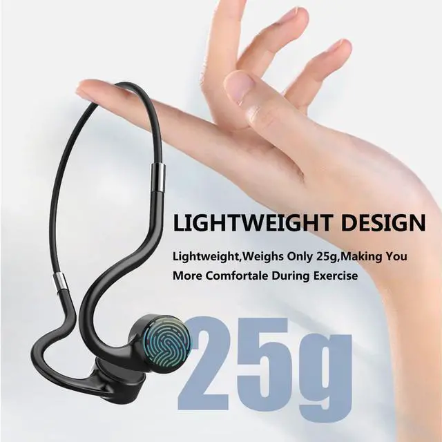 Alt view image 3 of 5 - Mp3 Player Bone Conduction Headphones Waterproof for Swimming Open Ear Wireless Sport Earphones IPX8 Built-in 8GB Memory for Running Diving Water Gym Spa (Black-Touch Control)